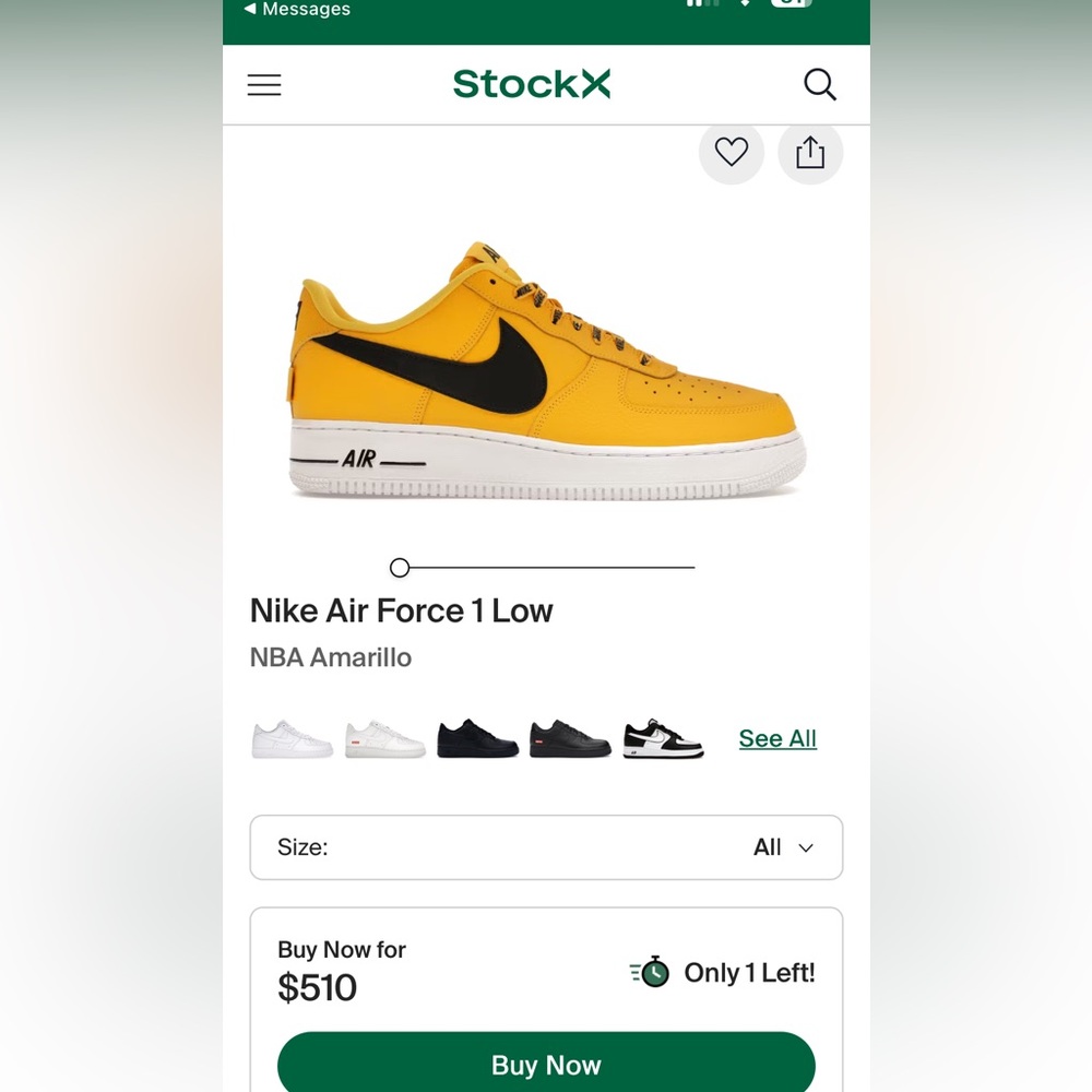 Yellow Nike Air Force 1’s